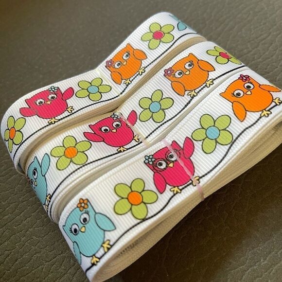 Grosgrain Ribbon 7/8” 5 yards 5/$20 NEW bow scrapbooking fall autumn owl flower - Picture 3 of 5